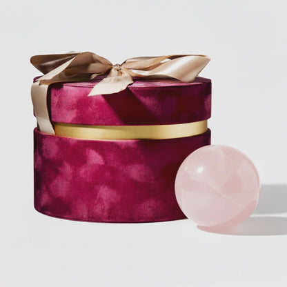 Large Rose Quartz Crystal Sphere Gift Box Set