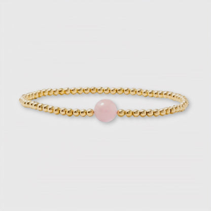 Aquarius Golden Zodiac Rose Quartz 2026 Bracelet REAL Gold