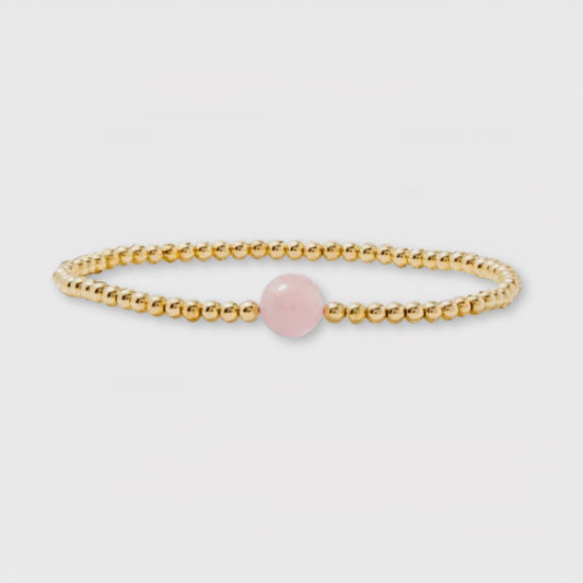 Aquarius Golden Zodiac Rose Quartz 2026 Bracelet REAL Gold