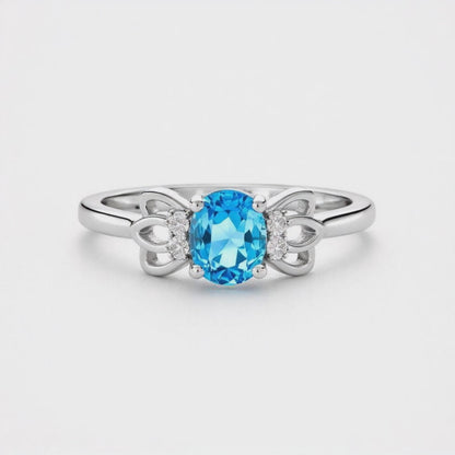 Blue Topaz Sterling Silver Ring