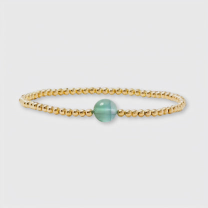 Libra Golden Zodiac Fluorite 2026 Bracelet REAL Gold