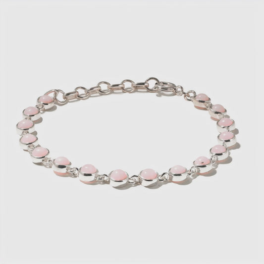 Pink Opal Sterling Silver Tennis Bracelet – Love & Romance