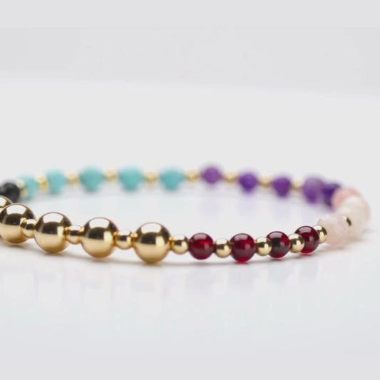 Multiple Blessing Spiritual Bracelet with REAL Gold