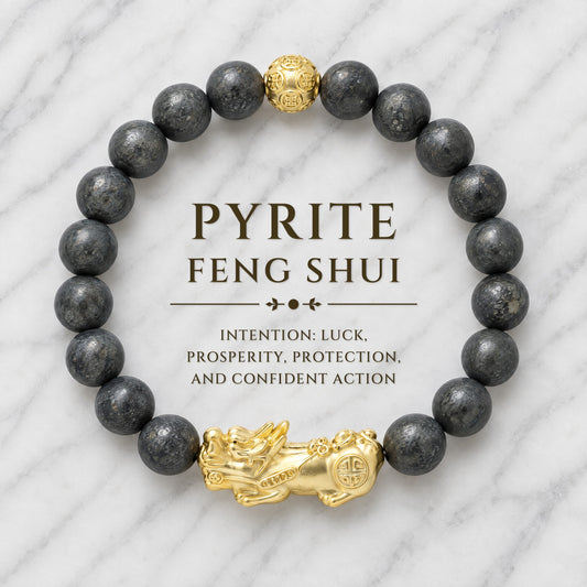 Pyrite Feng Shui Lucky Pixiu Wealth & Protection Bracelet