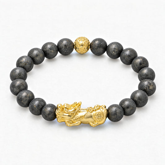 Pyrite Feng Shui Lucky Pixiu Wealth & Protection Bracelet