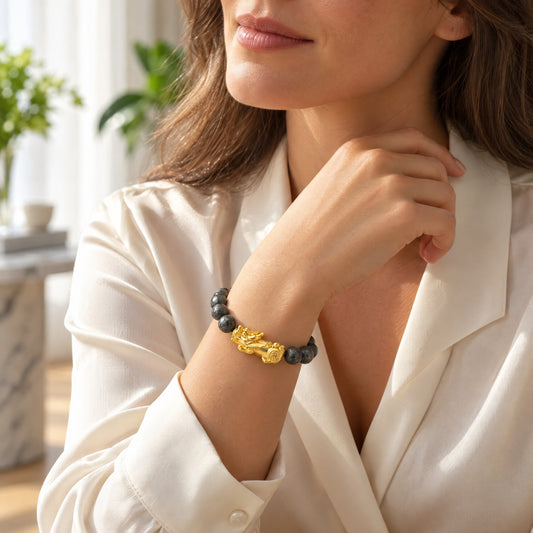 Pyrite Feng Shui Lucky Pixiu Wealth & Protection Bracelet