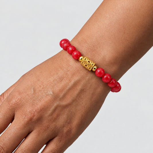 Red Jade Divine Riches 11:11 Gemstone Bracelet