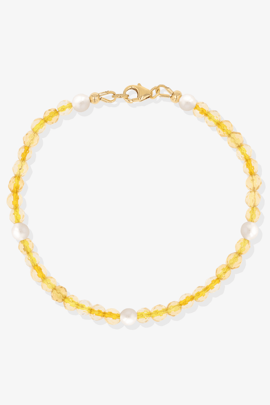 Riches and Romance Citrine and Fresh Water Pearl Bracelet - Eat.Read.Love.