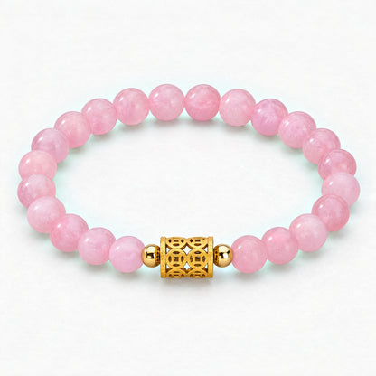 Rose Quartz 11:11 Fortune Flow Gemstone Bracelet