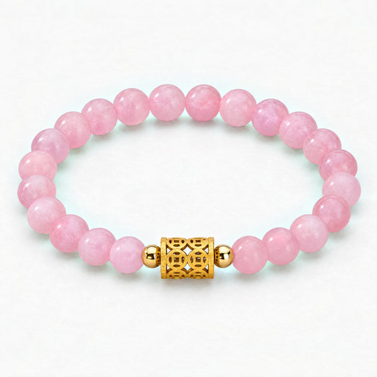Rose Quartz 11:11 Fortune Flow Gemstone Bracelet