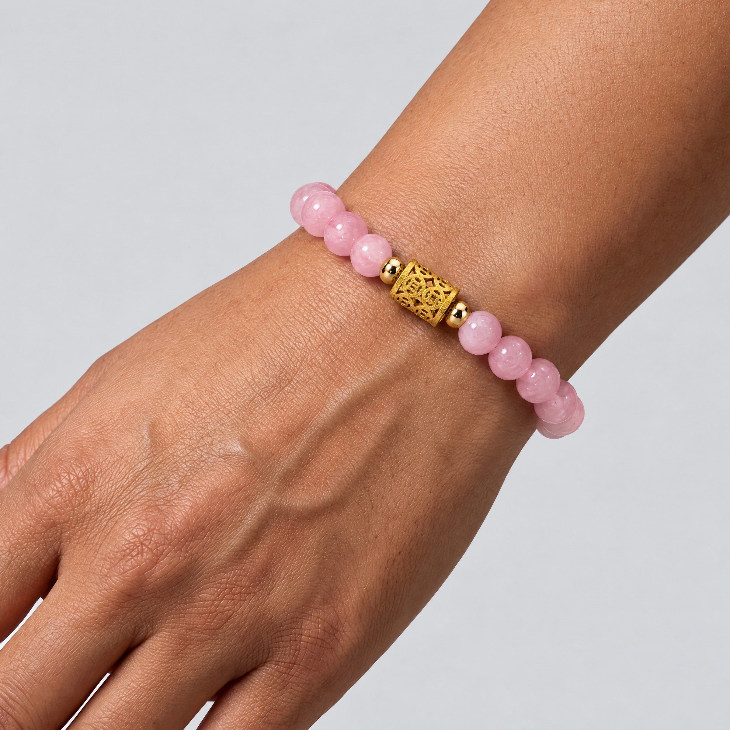 Rose Quartz 11:11 Fortune Flow Gemstone Bracelet