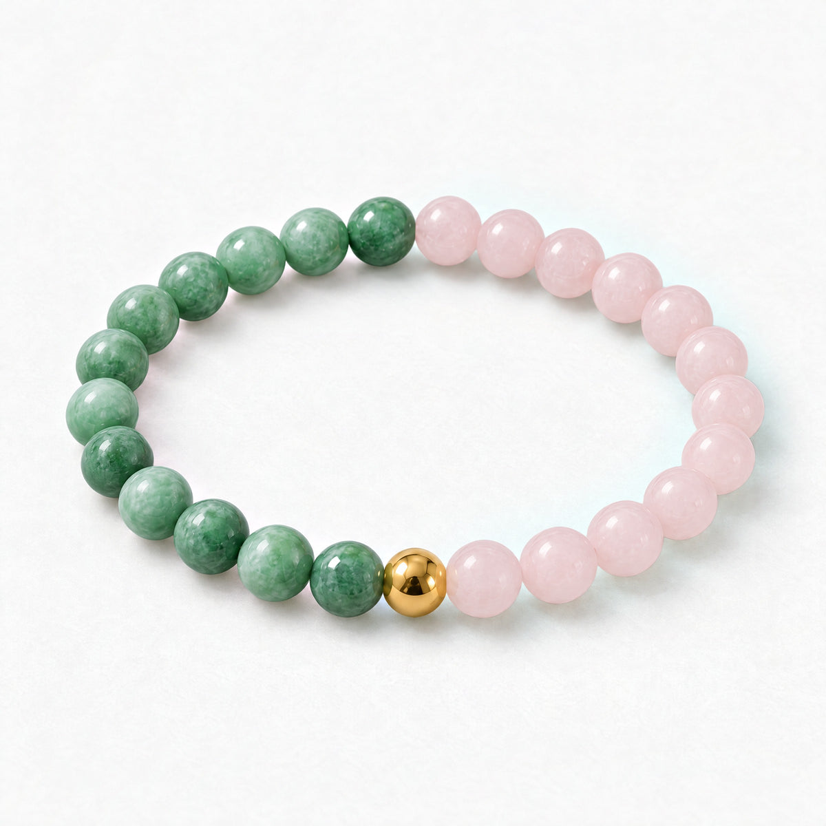 Rose Quartz & Jade Dual Energy Romance Crystal Bracelet