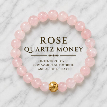 Rose Quartz Money Ball Romance Bracelet