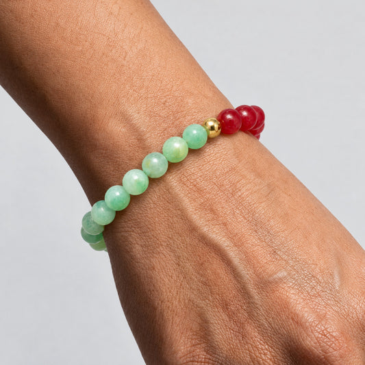 Ruby and Emerald Eclipse 18k Pixiu Bracelet - Wealth