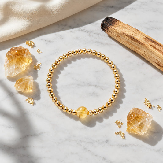 Sagittarius Golden Zodiac Citrine 2026 Bracelet REAL Gold