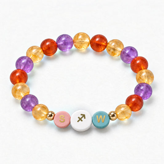 Sagittarius Initial Charm Bracelet