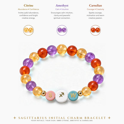 Sagittarius Initial Charm Bracelet