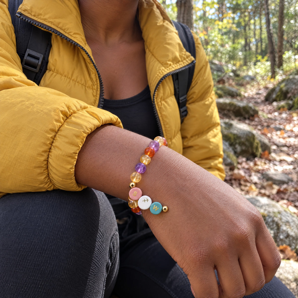 Sagittarius Initial Charm Bracelet