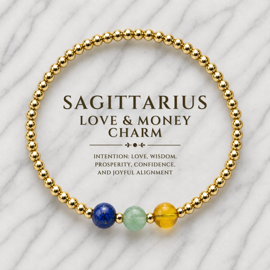Sagittarius Love and Money Golden Bracelet With REAL Gold