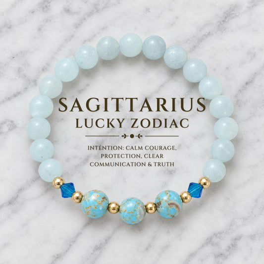Sagittarius Lucky Zodiac Trio Crystal Bracelet