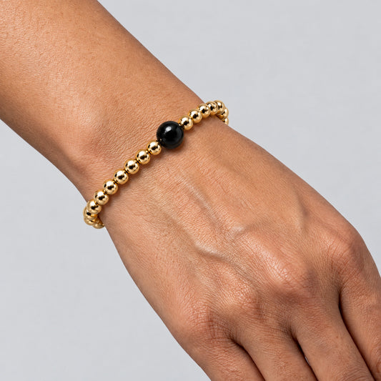 Scorpio Golden Zodiac Black Obsidian 2026 Bracelet REAL Gold