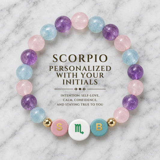 Scorpio Initial Charm Bracelet