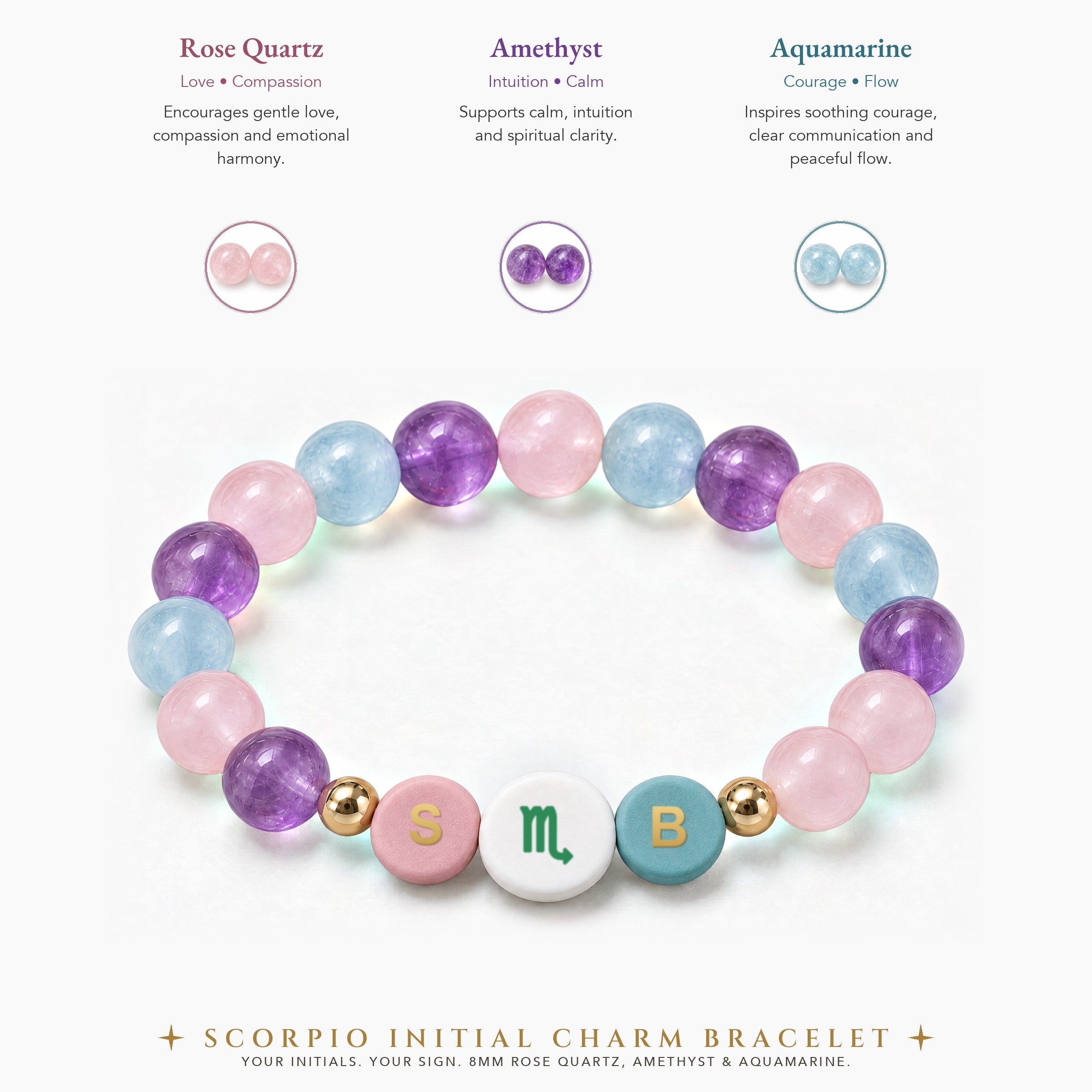 Scorpio Initial Charm Bracelet