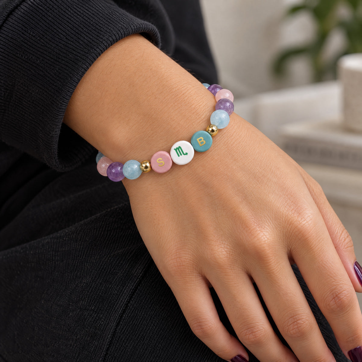 Scorpio Initial Charm Bracelet