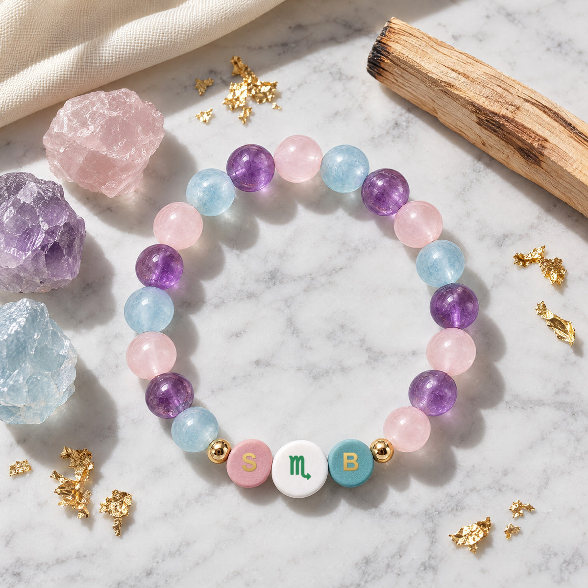 Scorpio Initial Charm Bracelet