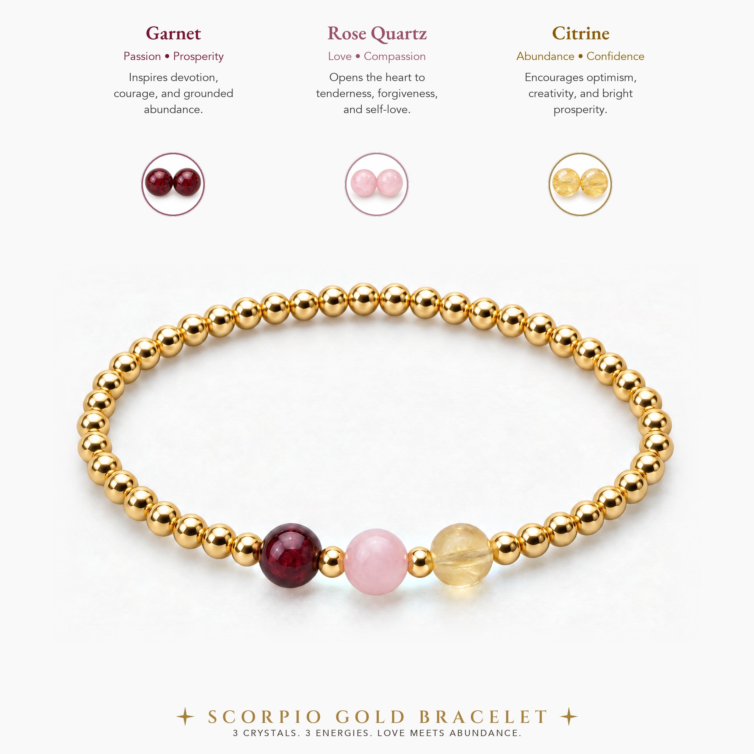 Scorpio Love and Money Golden Bracelet with REAL Gold