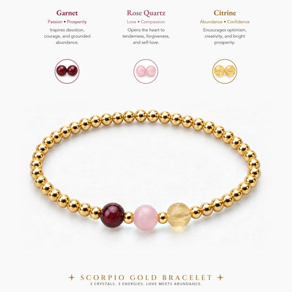 Scorpio Love and Money Golden Bracelet with REAL Gold