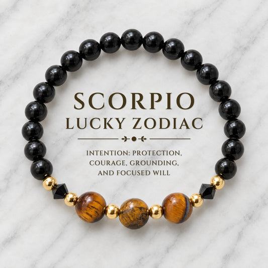 Scorpio Lucky Zodiac Trio Crystal Bracelet
