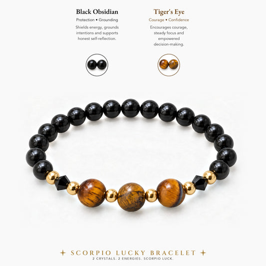 Scorpio Lucky Zodiac Trio Crystal Bracelet