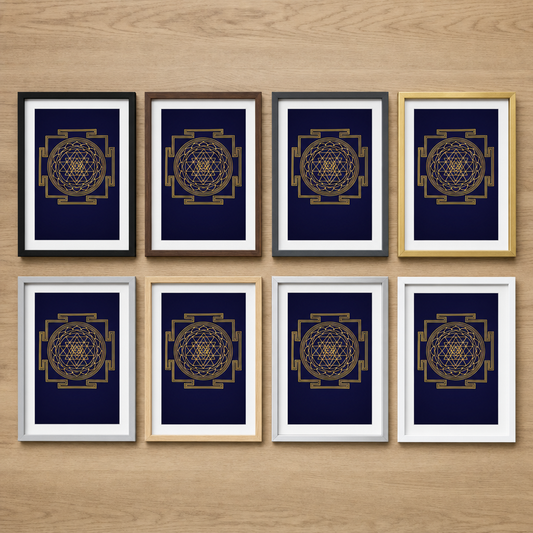Shri Yantra framed gold sacred geometry print - Eat.Read.Love.