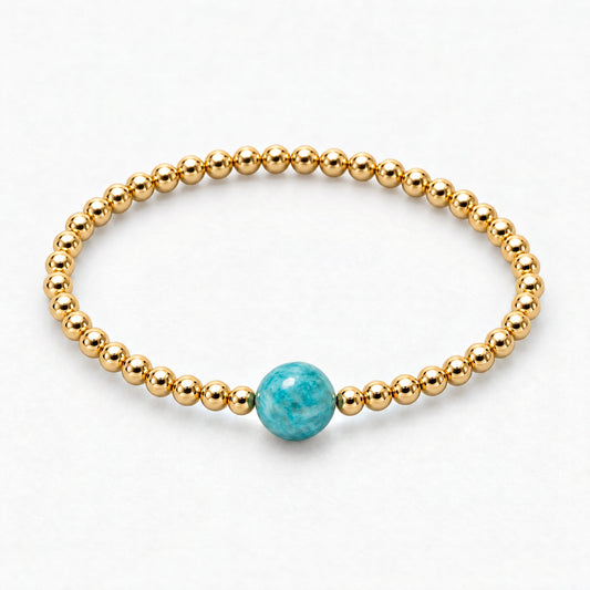 Taurus Golden Zodiac Amazonite 2026 Bracelet REAL Gold