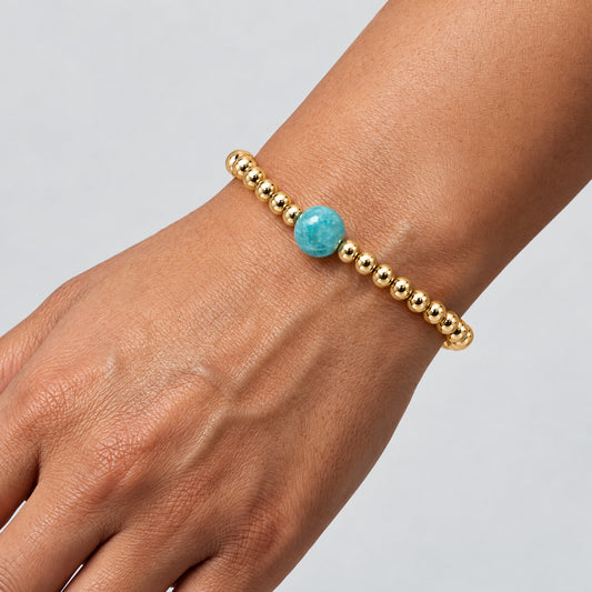 Taurus Golden Zodiac Amazonite 2026 Bracelet REAL Gold
