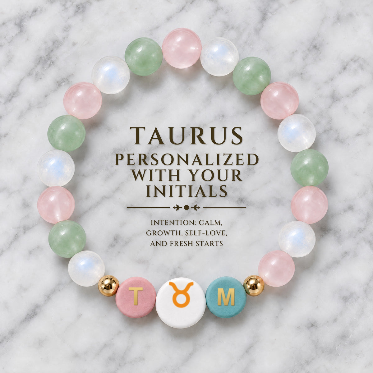 Taurus Initial Charm Bracelet