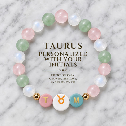 Taurus Initial Charm Bracelet