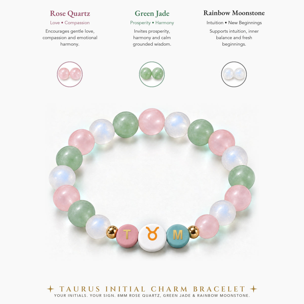Taurus Initial Charm Bracelet