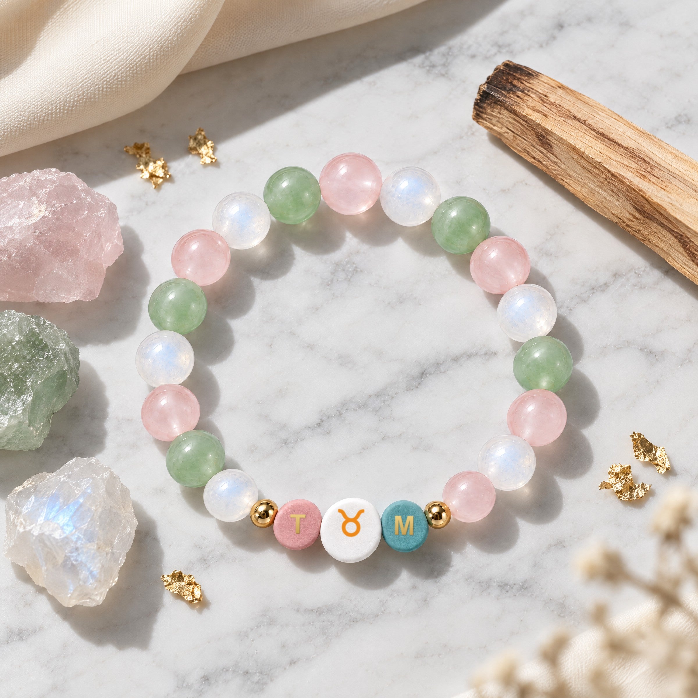 Taurus Initial Charm Bracelet