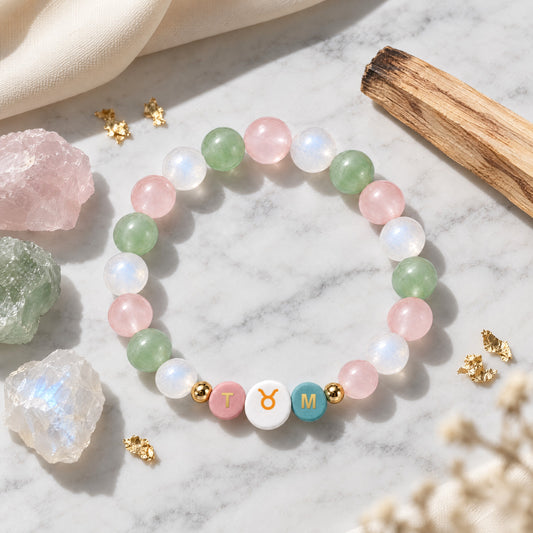 Taurus Initial Charm Bracelet