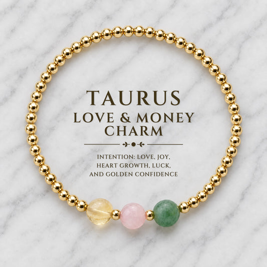 Taurus Love and Money Golden Bracelet With REAL Gold