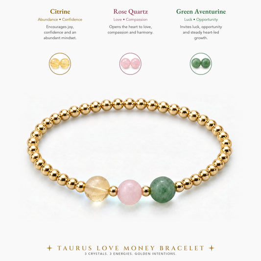 Taurus Love and Money Golden Bracelet With REAL Gold