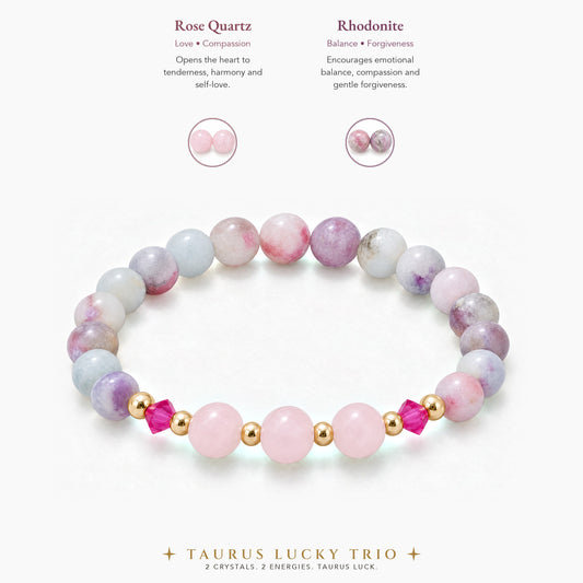 Taurus Lucky Zodiac Trio Crystal Bracelet