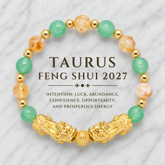 Taurus Zodiac Feng Shui Double Pixiu Bracelet