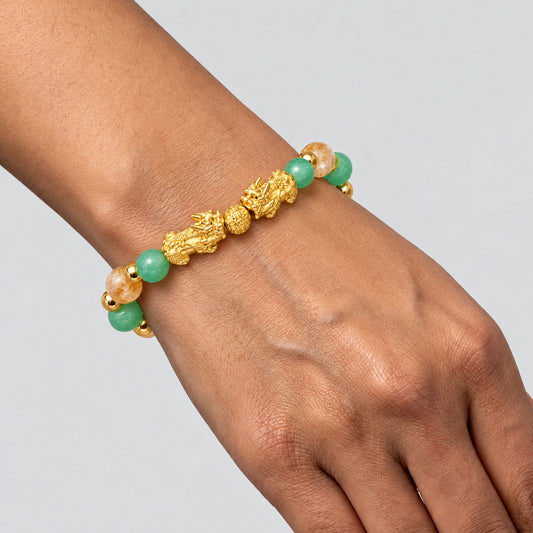 Taurus Zodiac Feng Shui Double Pixiu Bracelet