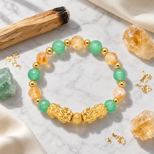 Taurus Zodiac Feng Shui Double Pixiu Bracelet