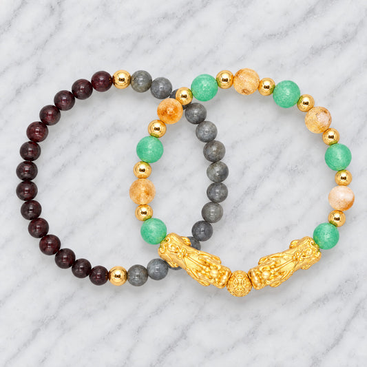 Taurus Zodiac Feng Shui Double Pixiu Bracelet