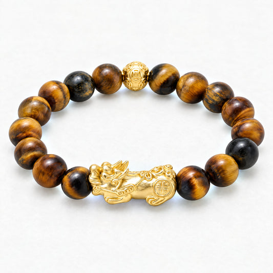 Tiger’s Eye Feng Shui Lucky Pixiu Courage & Wealth Bracelet