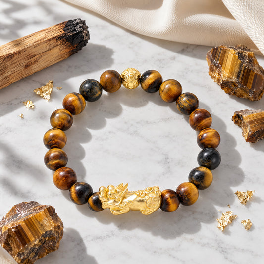 Tiger’s Eye Feng Shui Lucky Pixiu Courage & Wealth Bracelet